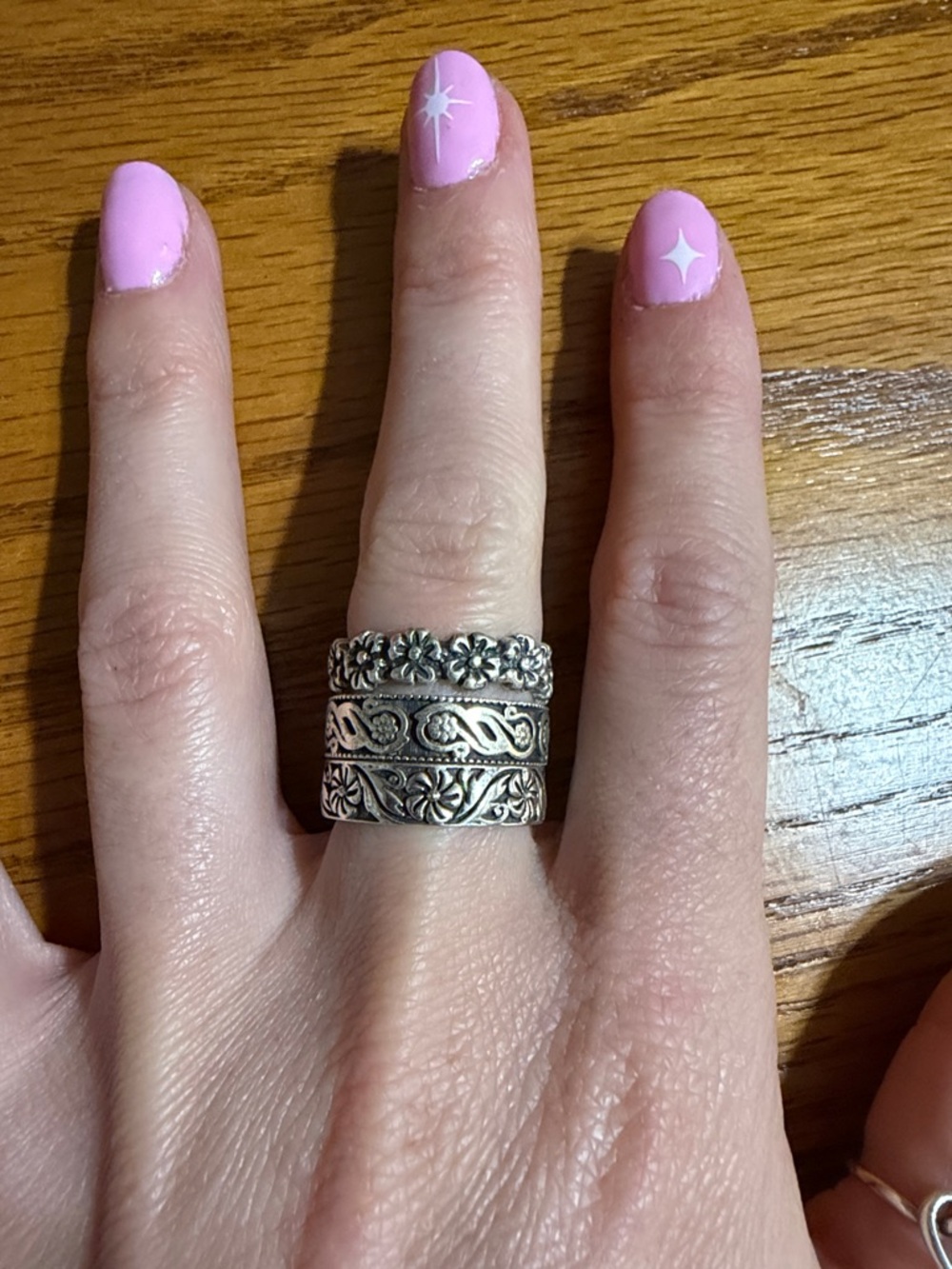 925 Sterling Silver Ornate Stacking Rings